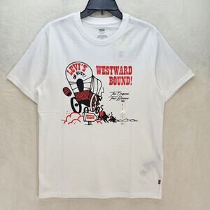 LEVI'S MEN'S RELAXED FIT SMALL SHORT SLEEVE GRAPHIC TEES ARCHIVAL WESTERN WAGON